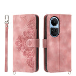 Custodia per telefono in pelle con portafoglio in rilievo con fiori al tatto, For OPPO A58 4G, For OPPO Reno10 Global / Reno10 Pro Global, For OPPO Reno10 Pro+ 5G, For OPPO A78 5G Global/A58x Global/A1x 5G