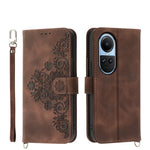 Custodia per telefono in pelle con portafoglio in rilievo con fiori al tatto, For OPPO A58 4G, For OPPO Reno10 Global / Reno10 Pro Global, For OPPO Reno10 Pro+ 5G, For OPPO A78 5G Global/A58x Global/A1x 5G
