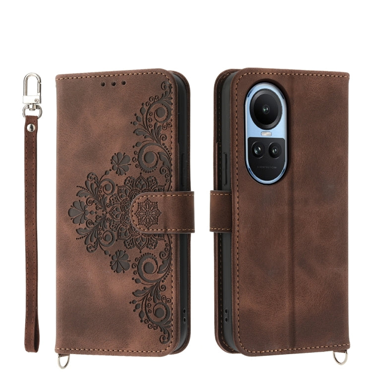Custodia per telefono in pelle con portafoglio in rilievo con fiori al tatto, For OPPO A58 4G, For OPPO Reno10 Global / Reno10 Pro Global, For OPPO Reno10 Pro+ 5G, For OPPO A78 5G Global/A58x Global/A1x 5G