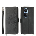 Custodia per telefono in pelle con portafoglio in rilievo con fiori al tatto, For OPPO A58 4G, For OPPO Reno10 Global / Reno10 Pro Global, For OPPO Reno10 Pro+ 5G, For OPPO A78 5G Global/A58x Global/A1x 5G
