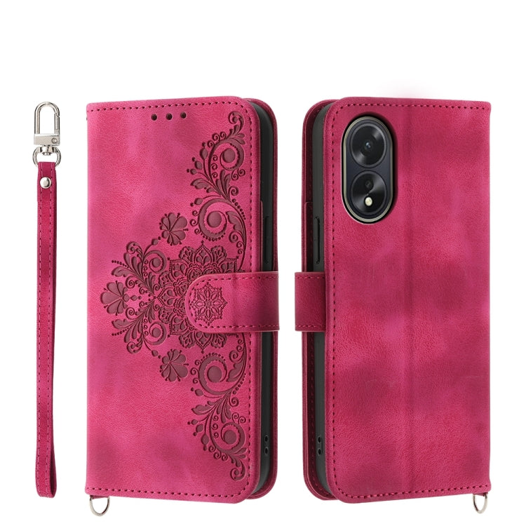 Custodia per telefono in pelle con portafoglio in rilievo con fiori al tatto, For OPPO Reno11 Pro, For OPPO Reno11, For OPPO A2, For OPPO A38 4G