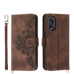 Custodia per telefono in pelle con portafoglio in rilievo con fiori al tatto, For OPPO Reno11 Pro, For OPPO Reno11, For OPPO A2, For OPPO A38 4G