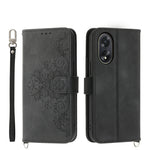 Custodia per telefono in pelle con portafoglio in rilievo con fiori al tatto, For OPPO Reno11 Pro, For OPPO Reno11, For OPPO A2, For OPPO A38 4G