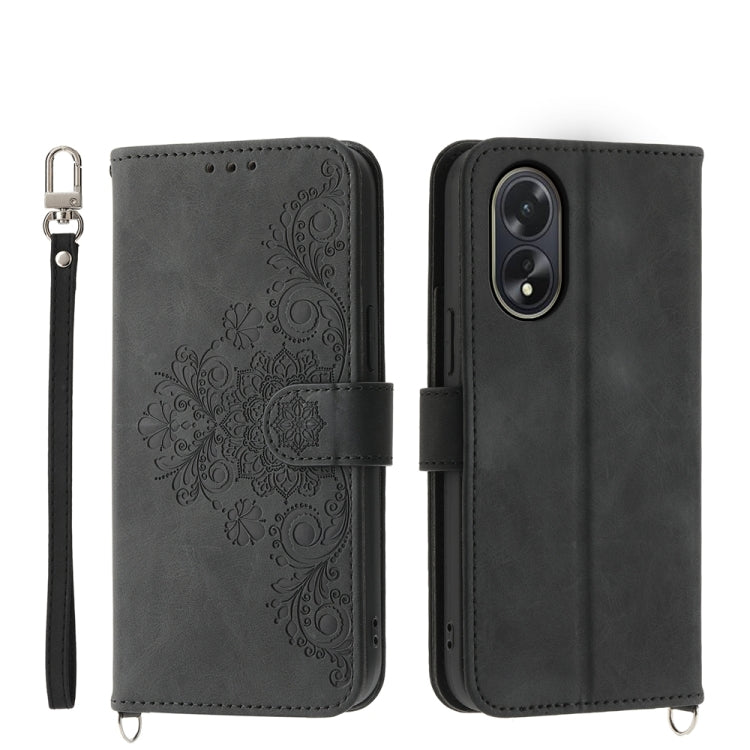 Custodia per telefono in pelle con portafoglio in rilievo con fiori al tatto, For OPPO Reno11 Pro, For OPPO Reno11, For OPPO A2, For OPPO A38 4G