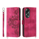 Custodia per telefono in pelle con portafoglio in rilievo con fiori al tatto, For OPPO A58 4G, For OPPO Reno10 Global / Reno10 Pro Global, For OPPO Reno10 Pro+ 5G, For OPPO A78 5G Global/A58x Global/A1x 5G