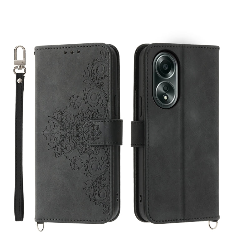 Custodia per telefono in pelle con portafoglio in rilievo con fiori al tatto, For OPPO A58 4G, For OPPO Reno10 Global / Reno10 Pro Global, For OPPO Reno10 Pro+ 5G, For OPPO A78 5G Global/A58x Global/A1x 5G