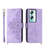 Custodia per telefono in pelle con portafoglio in rilievo con fiori al tatto, For OPPO A52, For OPPO A79 5G