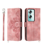Custodia per telefono in pelle con portafoglio in rilievo con fiori al tatto, For OPPO A52, For OPPO A79 5G
