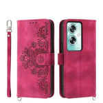 Custodia per telefono in pelle con portafoglio in rilievo con fiori al tatto, For OPPO A52, For OPPO A79 5G