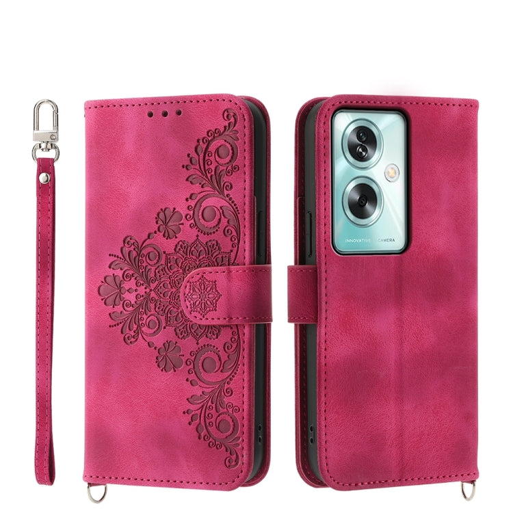 Custodia per telefono in pelle con portafoglio in rilievo con fiori al tatto, For OPPO A52, For OPPO A79 5G