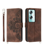 Custodia per telefono in pelle con portafoglio in rilievo con fiori al tatto, For OPPO A52, For OPPO A79 5G