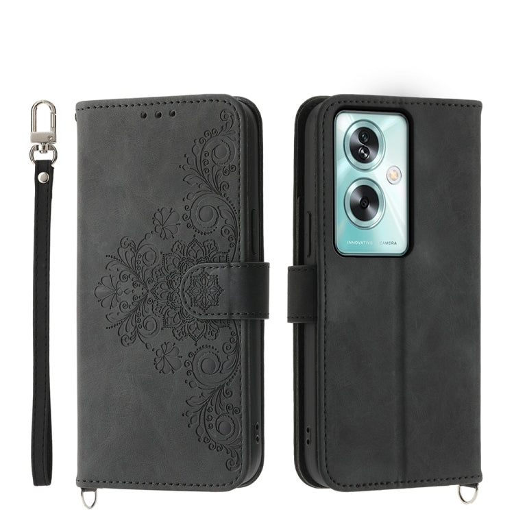 Custodia per telefono in pelle con portafoglio in rilievo con fiori al tatto, For OPPO A52, For OPPO A79 5G