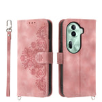 Custodia per telefono in pelle con portafoglio in rilievo con fiori al tatto, For OPPO Reno11 Pro, For OPPO Reno11, For OPPO A2, For OPPO A38 4G