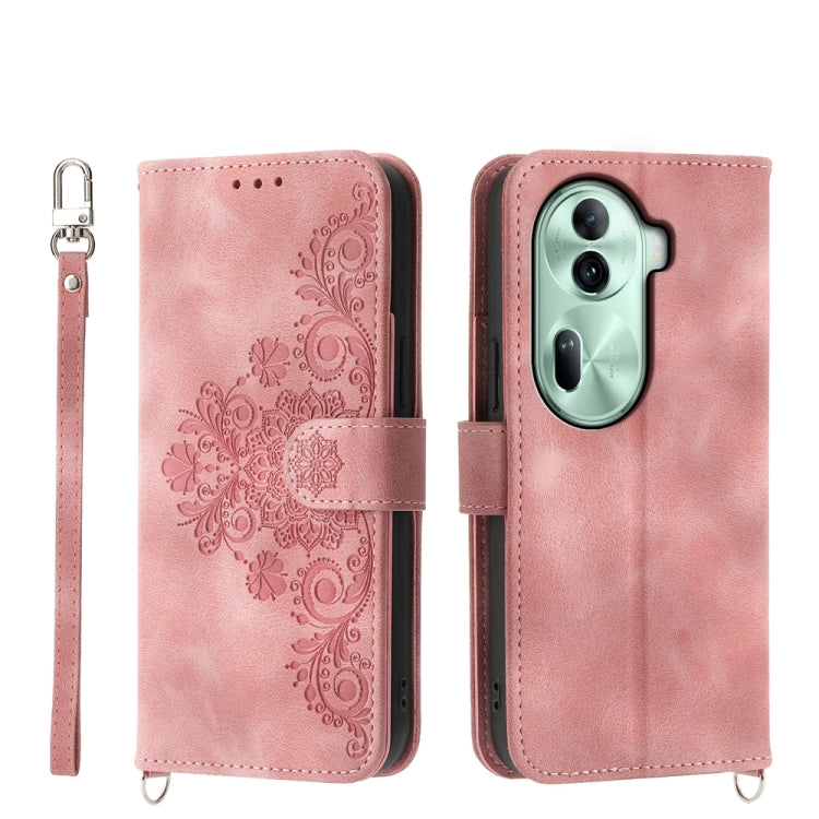 Custodia per telefono in pelle con portafoglio in rilievo con fiori al tatto, For OPPO Reno11 Pro, For OPPO Reno11, For OPPO A2, For OPPO A38 4G