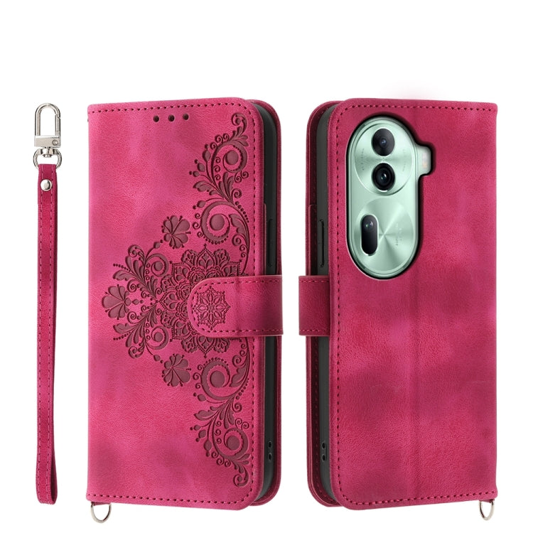 Custodia per telefono in pelle con portafoglio in rilievo con fiori al tatto, For OPPO Reno11 Pro, For OPPO Reno11, For OPPO A2, For OPPO A38 4G