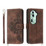 Custodia per telefono in pelle con portafoglio in rilievo con fiori al tatto, For OPPO Reno11 Pro, For OPPO Reno11, For OPPO A2, For OPPO A38 4G