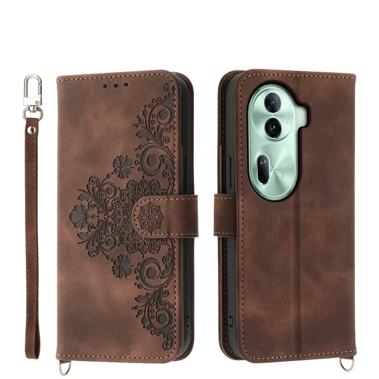 Custodia per telefono in pelle con portafoglio in rilievo con fiori al tatto, For OPPO Reno11 Pro, For OPPO Reno11, For OPPO A2, For OPPO A38 4G