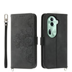 Custodia per telefono in pelle con portafoglio in rilievo con fiori al tatto, For OPPO Reno11 Pro, For OPPO Reno11, For OPPO A2, For OPPO A38 4G