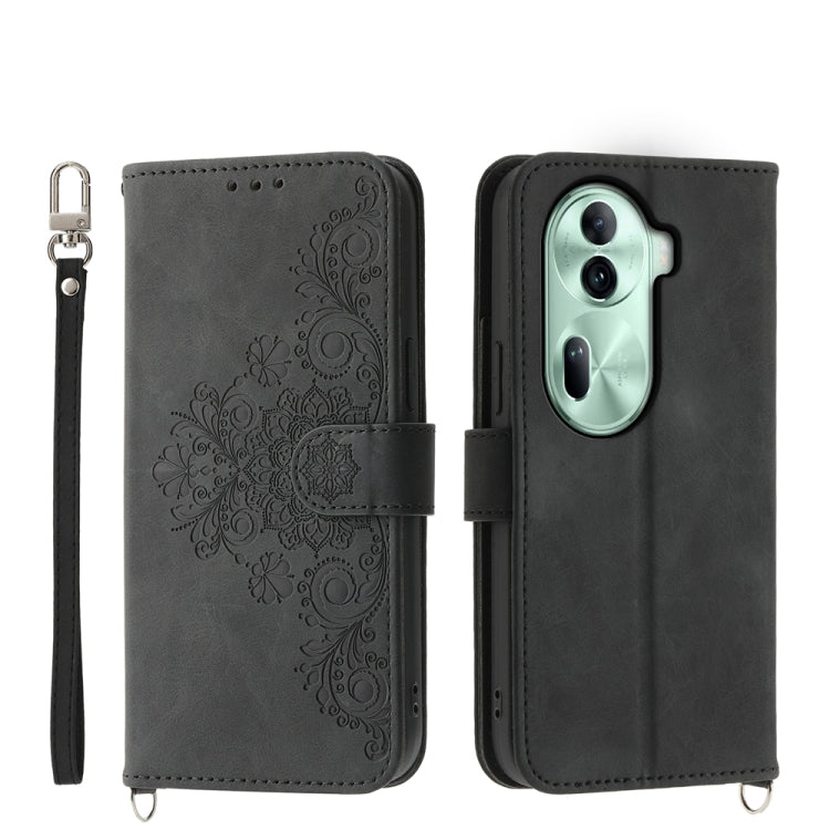 Custodia per telefono in pelle con portafoglio in rilievo con fiori al tatto, For OPPO Reno11 Pro, For OPPO Reno11, For OPPO A2, For OPPO A38 4G
