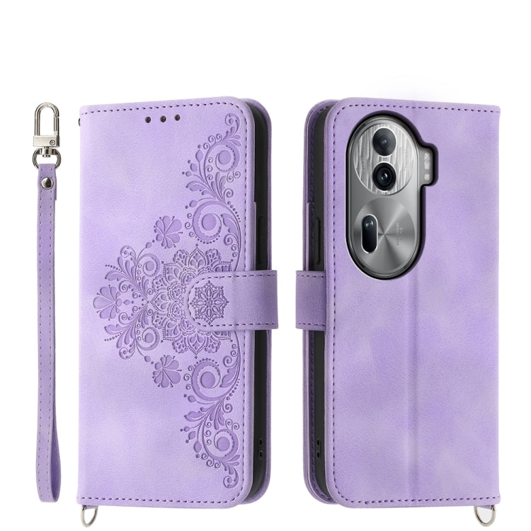 Custodia per telefono in pelle con portafoglio in rilievo con fiori al tatto, For OPPO Reno11 Pro, For OPPO Reno11, For OPPO A2, For OPPO A38 4G