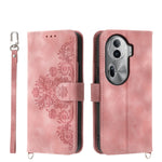 Custodia per telefono in pelle con portafoglio in rilievo con fiori al tatto, For OPPO Reno11 Pro, For OPPO Reno11, For OPPO A2, For OPPO A38 4G
