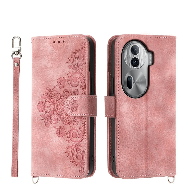 Custodia per telefono in pelle con portafoglio in rilievo con fiori al tatto, For OPPO Reno11 Pro, For OPPO Reno11, For OPPO A2, For OPPO A38 4G