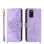 Custodia per telefono in pelle con portafoglio in rilievo con fiori al tatto, For OPPO A52, For OPPO A79 5G