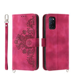 Custodia per telefono in pelle con portafoglio in rilievo con fiori al tatto, For OPPO A52, For OPPO A79 5G