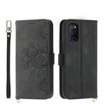 Custodia per telefono in pelle con portafoglio in rilievo con fiori al tatto, For OPPO A52, For OPPO A79 5G