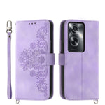 Custodia per telefono in pelle con portafoglio in rilievo con fiori al tatto, For OPPO Reno11 Pro, For OPPO Reno11, For OPPO A2, For OPPO A38 4G