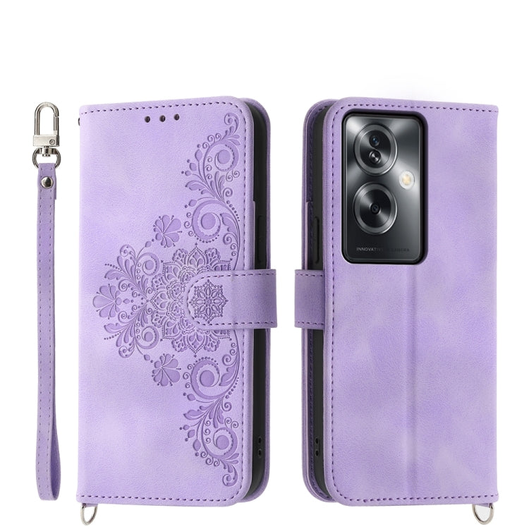 Custodia per telefono in pelle con portafoglio in rilievo con fiori al tatto, For OPPO Reno11 Pro, For OPPO Reno11, For OPPO A2, For OPPO A38 4G