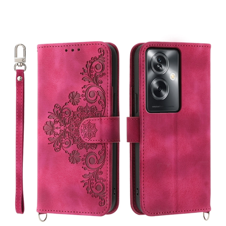 Custodia per telefono in pelle con portafoglio in rilievo con fiori al tatto, For OPPO Reno11 Pro, For OPPO Reno11, For OPPO A2, For OPPO A38 4G