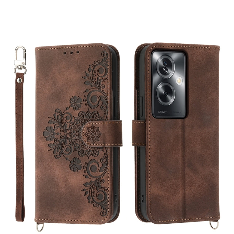Custodia per telefono in pelle con portafoglio in rilievo con fiori al tatto, For OPPO Reno11 Pro, For OPPO Reno11, For OPPO A2, For OPPO A38 4G