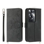 Custodia per telefono in pelle con portafoglio in rilievo con fiori al tatto, For OPPO Reno11 Pro, For OPPO Reno11, For OPPO A2, For OPPO A38 4G