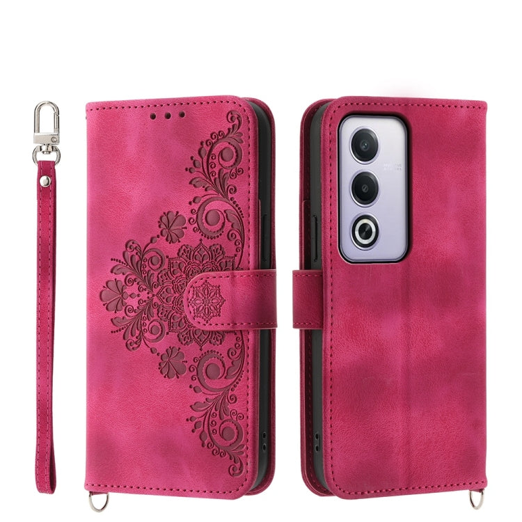 Custodia per telefono in pelle con portafoglio in rilievo con fiori al tatto, For OPPO A6 Pro 4G / 5G Global / F31 5G, For OPPO Reno14 Global / Reno14 F 5G, For OPPO A5x 5G / A3 4G / 5G / A3x 4G / 5G, For OPPO A5 5G Global / A3 Pro 5G