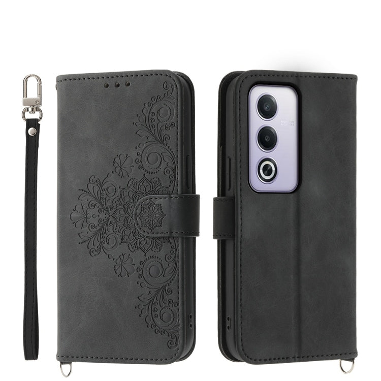 Custodia per telefono in pelle con portafoglio in rilievo con fiori al tatto, For OPPO A6 Pro 4G / 5G Global / F31 5G, For OPPO Reno14 Global / Reno14 F 5G, For OPPO A5x 5G / A3 4G / 5G / A3x 4G / 5G, For OPPO A5 5G Global / A3 Pro 5G