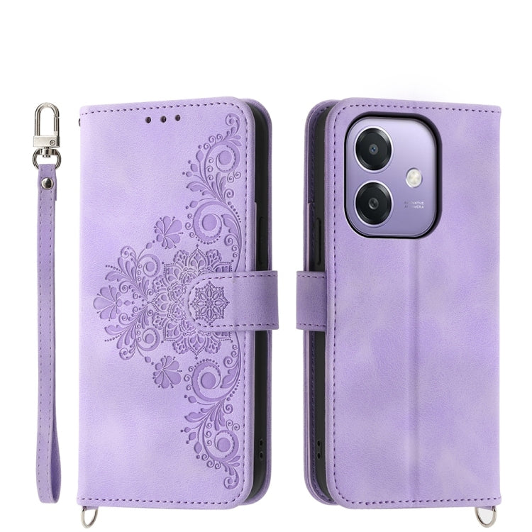 Custodia per telefono in pelle con portafoglio in rilievo con fiori al tatto, For OPPO A6 Pro 4G / 5G Global / F31 5G, For OPPO Reno14 Global / Reno14 F 5G, For OPPO A5x 5G / A3 4G / 5G / A3x 4G / 5G, For OPPO A5 5G Global / A3 Pro 5G