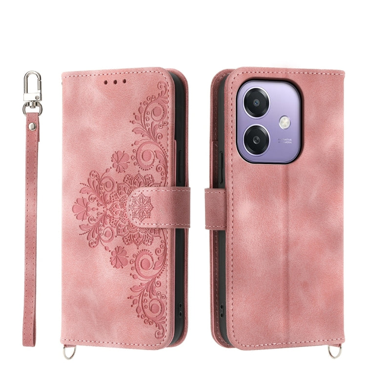 Custodia per telefono in pelle con portafoglio in rilievo con fiori al tatto, For OPPO A6 Pro 4G / 5G Global / F31 5G, For OPPO Reno14 Global / Reno14 F 5G, For OPPO A5x 5G / A3 4G / 5G / A3x 4G / 5G, For OPPO A5 5G Global / A3 Pro 5G