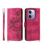 Custodia per telefono in pelle con portafoglio in rilievo con fiori al tatto, For OPPO A6 Pro 4G / 5G Global / F31 5G, For OPPO Reno14 Global / Reno14 F 5G, For OPPO A5x 5G / A3 4G / 5G / A3x 4G / 5G, For OPPO A5 5G Global / A3 Pro 5G