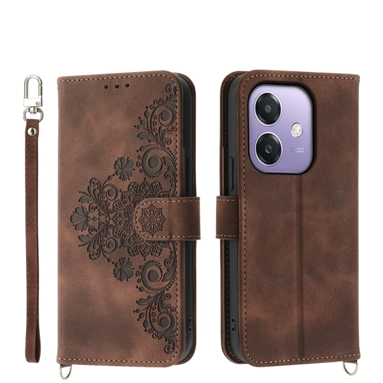 Custodia per telefono in pelle con portafoglio in rilievo con fiori al tatto, For OPPO A6 Pro 4G / 5G Global / F31 5G, For OPPO Reno14 Global / Reno14 F 5G, For OPPO A5x 5G / A3 4G / 5G / A3x 4G / 5G, For OPPO A5 5G Global / A3 Pro 5G