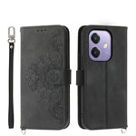 Custodia per telefono in pelle con portafoglio in rilievo con fiori al tatto, For OPPO A6 Pro 4G / 5G Global / F31 5G, For OPPO Reno14 Global / Reno14 F 5G, For OPPO A5x 5G / A3 4G / 5G / A3x 4G / 5G, For OPPO A5 5G Global / A3 Pro 5G