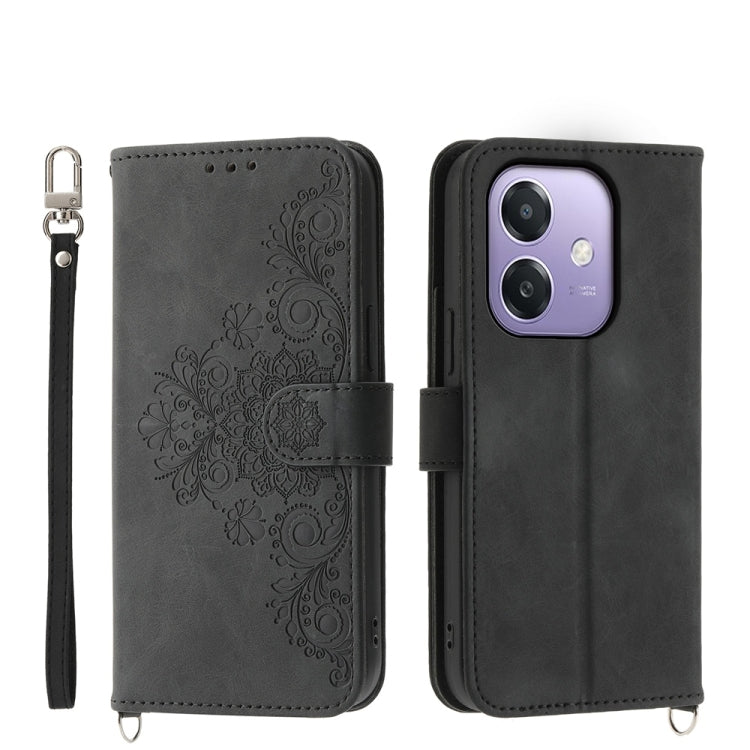 Custodia per telefono in pelle con portafoglio in rilievo con fiori al tatto, For OPPO A6 Pro 4G / 5G Global / F31 5G, For OPPO Reno14 Global / Reno14 F 5G, For OPPO A5x 5G / A3 4G / 5G / A3x 4G / 5G, For OPPO A5 5G Global / A3 Pro 5G