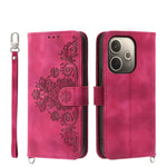 Custodia per telefono in pelle con portafoglio in rilievo con fiori al tatto, For OPPO A5 Pro 5G Global, For OPPO Reno13 F 4G / 5G, For OPPO Reno12 F 4G / 5G / F27 India, For OPPO Reno11 F