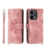 Custodia per telefono in pelle con portafoglio in rilievo con fiori al tatto, For OPPO A6 Pro 4G / 5G Global / F31 5G, For OPPO Reno14 Global / Reno14 F 5G, For OPPO A5x 5G / A3 4G / 5G / A3x 4G / 5G, For OPPO A5 5G Global / A3 Pro 5G