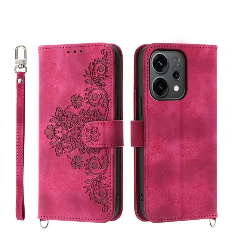Custodia per telefono in pelle con portafoglio in rilievo con fiori al tatto, For OPPO A6 Pro 4G / 5G Global / F31 5G, For OPPO Reno14 Global / Reno14 F 5G, For OPPO A5x 5G / A3 4G / 5G / A3x 4G / 5G, For OPPO A5 5G Global / A3 Pro 5G