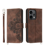 Custodia per telefono in pelle con portafoglio in rilievo con fiori al tatto, For OPPO A6 Pro 4G / 5G Global / F31 5G, For OPPO Reno14 Global / Reno14 F 5G, For OPPO A5x 5G / A3 4G / 5G / A3x 4G / 5G, For OPPO A5 5G Global / A3 Pro 5G