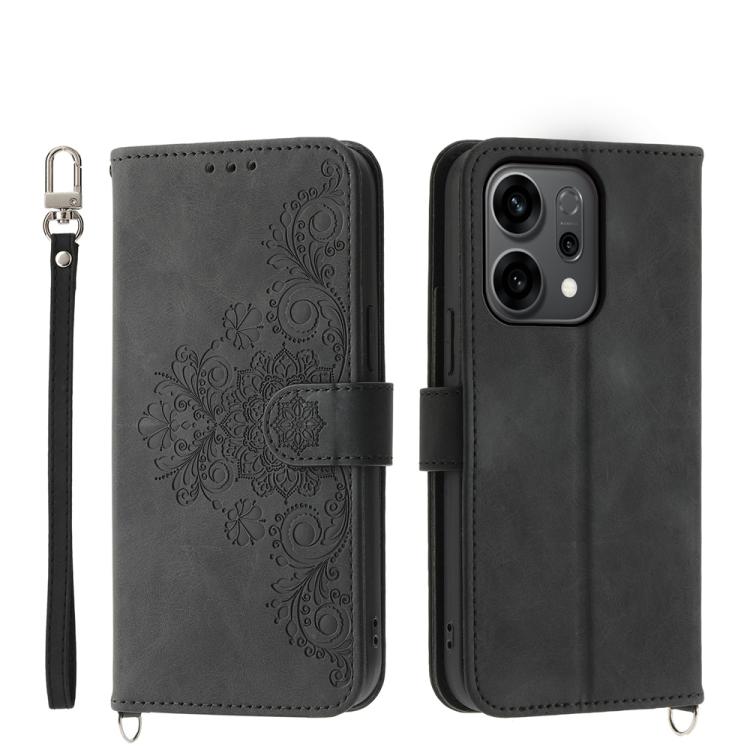 Custodia per telefono in pelle con portafoglio in rilievo con fiori al tatto, For OPPO A6 Pro 4G / 5G Global / F31 5G, For OPPO Reno14 Global / Reno14 F 5G, For OPPO A5x 5G / A3 4G / 5G / A3x 4G / 5G, For OPPO A5 5G Global / A3 Pro 5G