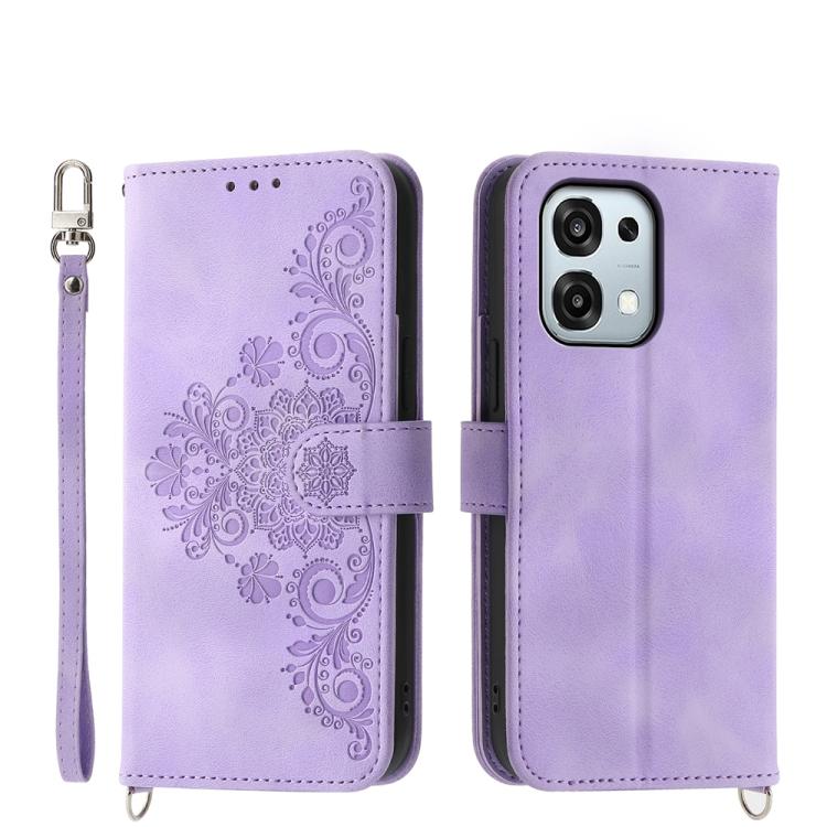 Custodia per telefono in pelle con portafoglio in rilievo con fiori al tatto, For OPPO A6 Pro 4G / 5G Global / F31 5G, For OPPO Reno14 Global / Reno14 F 5G, For OPPO A5x 5G / A3 4G / 5G / A3x 4G / 5G, For OPPO A5 5G Global / A3 Pro 5G