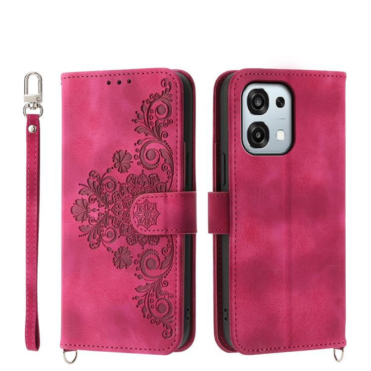 Custodia per telefono in pelle con portafoglio in rilievo con fiori al tatto, For OPPO A6 Pro 4G / 5G Global / F31 5G, For OPPO Reno14 Global / Reno14 F 5G, For OPPO A5x 5G / A3 4G / 5G / A3x 4G / 5G, For OPPO A5 5G Global / A3 Pro 5G