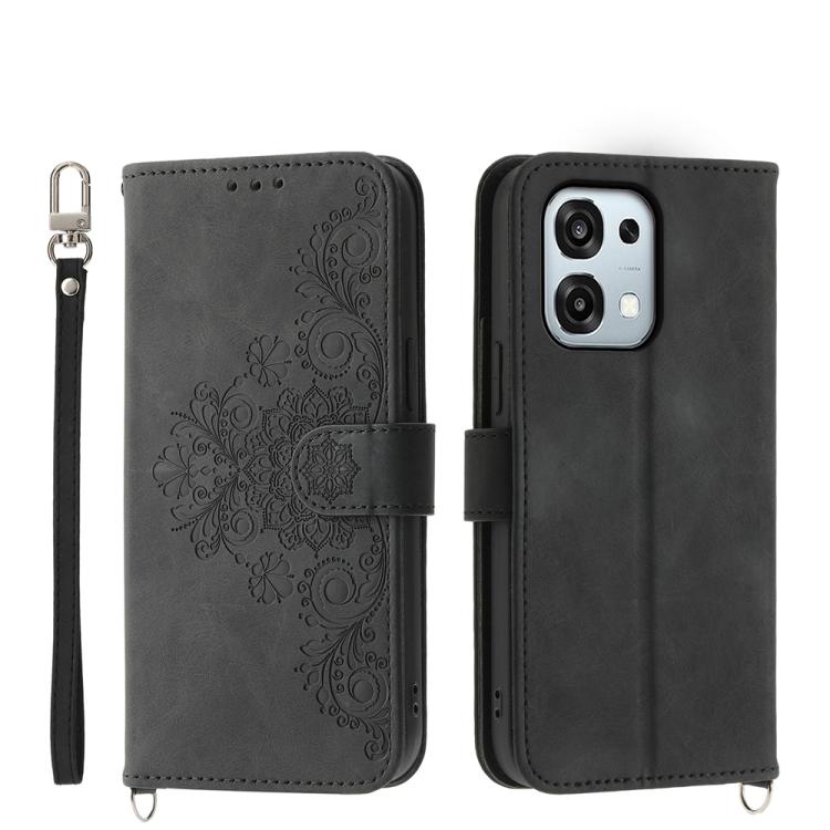 Custodia per telefono in pelle con portafoglio in rilievo con fiori al tatto, For OPPO A6 Pro 4G / 5G Global / F31 5G, For OPPO Reno14 Global / Reno14 F 5G, For OPPO A5x 5G / A3 4G / 5G / A3x 4G / 5G, For OPPO A5 5G Global / A3 Pro 5G